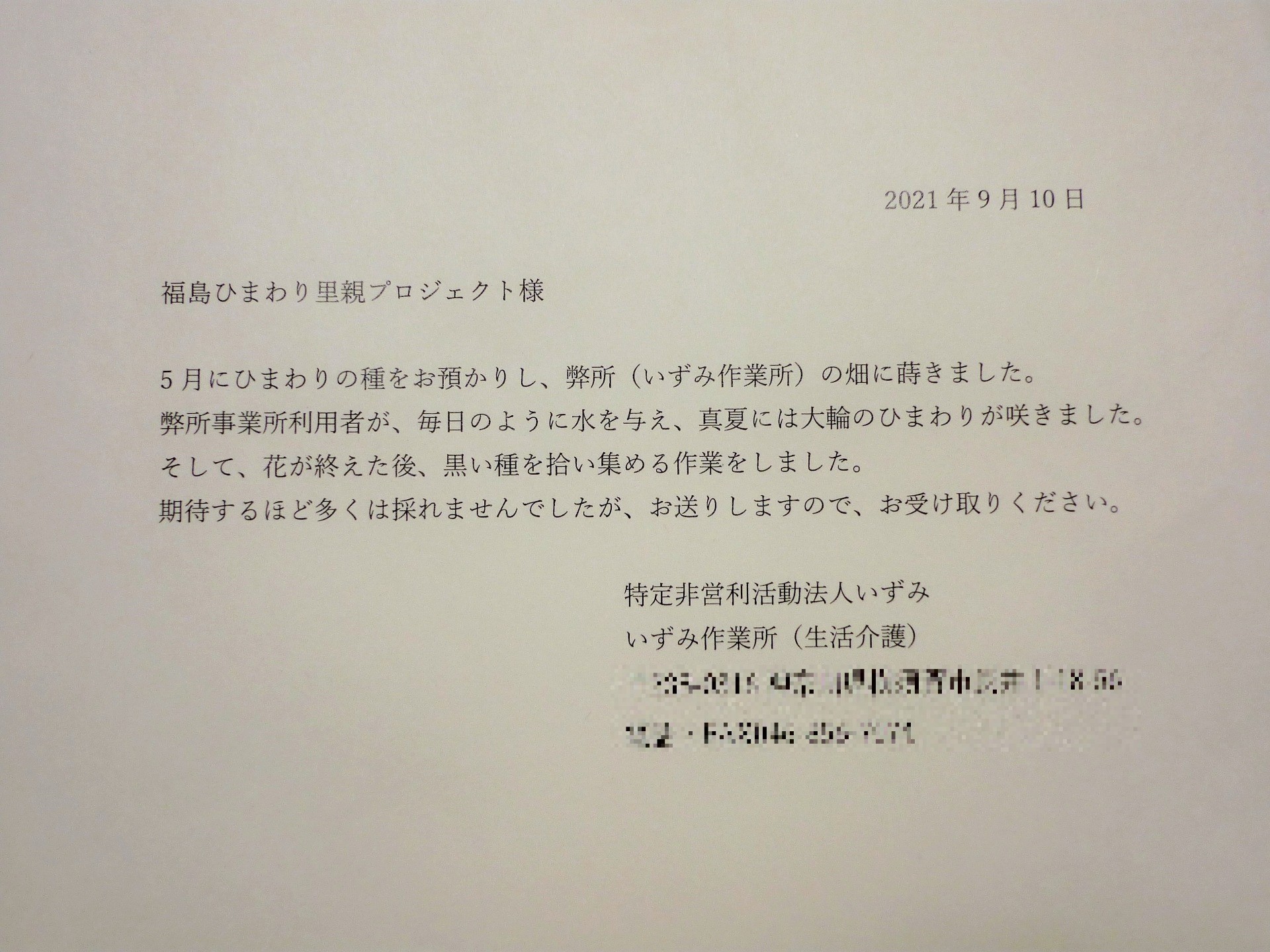 里親さんからのメッセージ（神奈川県　特定非営利活動法人いずみさま）