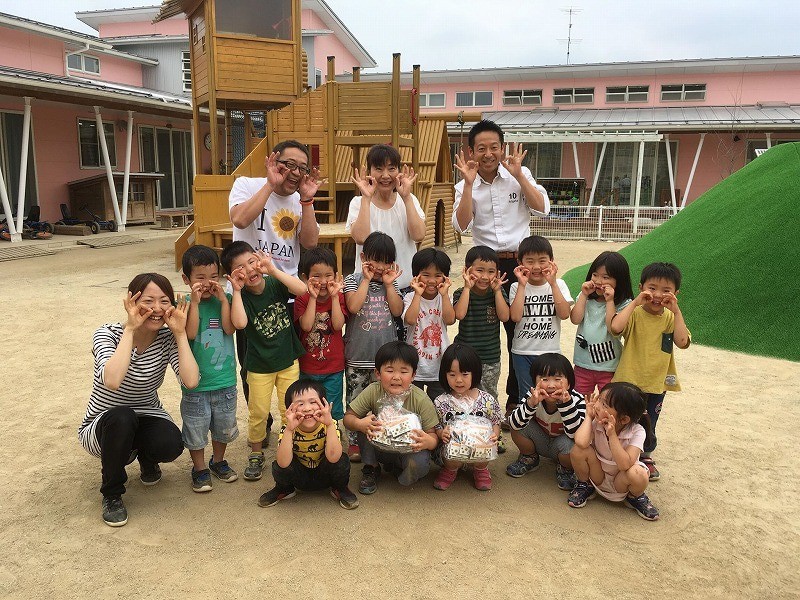 【”復興花ひまわりの種”寄贈＆種まき】あさひがおか保育園　様